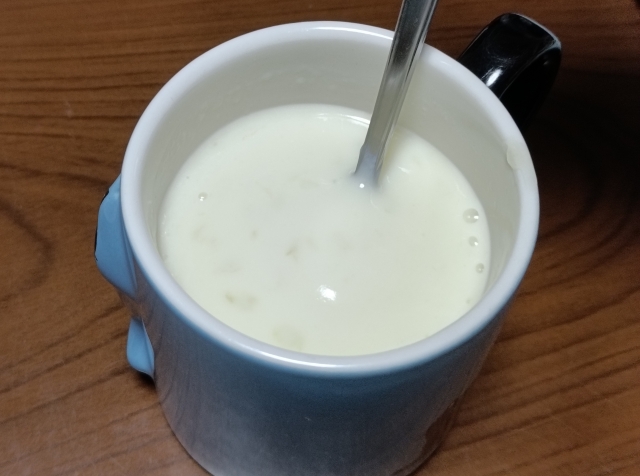 牛乳と混ぜた完成後の写真